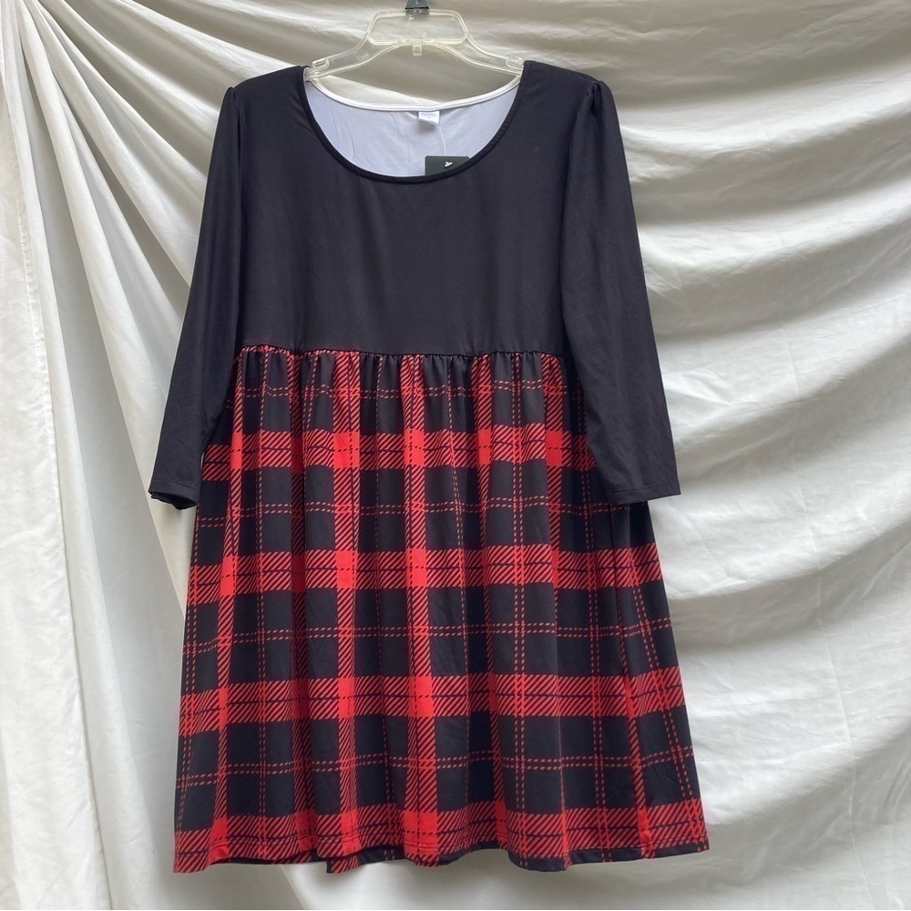 Nanu Nwt Black And Red Long Sleeve Dress, Size Medium